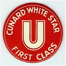 1940s Cunard White Star First Class Luggage Label Vintage Sticker Stamp Poster picture