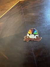 NBC Sports Peacock Multi Color Lapel Hat Jacket Pin Vintage Gold tone picture