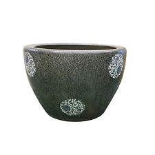 Chinese Gray Stone Pattern Ceramic Blue White Accent Pot Planter cs7551 picture
