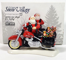 Dept 56 Christmas Snow Village Santa' New Sleigh Is a Harley Davidson Motorcycle picture