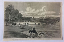 1864 magazine engraving ~ WINFIELD S HANCOCK'S CORPS CROSSING THE RAPIDAN picture
