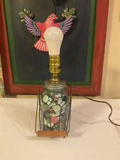 Vintage Leviton Farmhouse Ball Mason Quart Jar With Buttons Lamp 12” picture