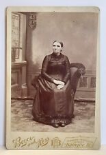 Antique Victorian Cabinet Card Photo Woman Older Lady Danville, IL Identified picture