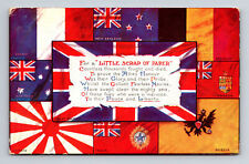 WWI German View of Treaties Scrap of Paper Flags Postcard picture