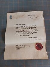 Letter of Jawaharlal Nehru 1st Indian Prime Minister Signed Seal Rose Museum picture