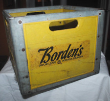 Borden's, Houston, Texas, vintage dairy crate, metal framing and bottom picture