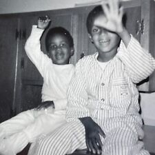 M3 Photograph 1966 African American Boys Waving Goodnight At Camera picture