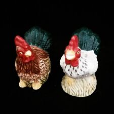 PAIR OF HANDPAINTED ROOSTER SALT & PEPPER SHAKERS picture