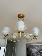 Vintage Paavo Tynell Brass 5-Arm Chandelier by Lightolier picture