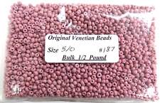 RARE 1/2# Pound Bulk 5/0 Cheyenne Pink Venetian Pony Beads African Trade V187 picture