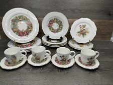 VTG Disney Direct Christmas China Disney Characters w/ Gold Trim Retired ~19 Pc picture