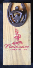 BUDWEISER CLYDESDALES, Wall Sign With Horseshoe Beer Bottle Opener picture