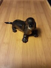 Nymphenburg Porcelain Black And Tan Dachshund Figurine  picture