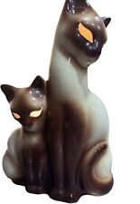Vintage Kron Siamese 3D Cats Kittens Mid Century Works TV Lamp Glowing Eyes picture