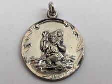 925 Sterling Silver Vintage Creed St. Christopher Religious Charm Pendant picture