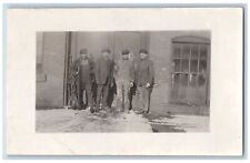 Men Livery Factory Postcard RPPC Photo Office Employee Occupational c1910's picture