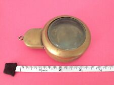 RARE VINTAGE - MINERS CIRCULAR COPPER CASE / GLASS LID for COMPASS / CLOCK WATCH picture
