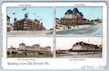 1905 GREETINGS FROM OLD ORCHARD BEACH MAINE COPPER WINDOWS POSTCARD SACO PM picture