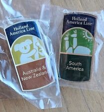 2 Holland America Line Souvenir Pins South America, Australia & New Zealand NEW picture