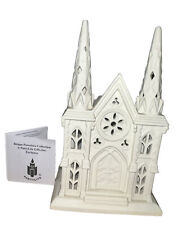 Vintage Cathedral Lights Bisque Porcelain Cathedral Partylite P7307 Retired Box picture