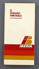 IBERIA AIRLINE TIMETABLE WINTER 1985/1986 EDITION NO.2 SPAIN INVIERNO HORARIOS picture