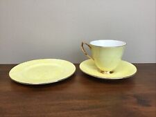 Royal Albert England Bone China Gossamer Yellow Gold Cup, Saucer, & Side Plate picture