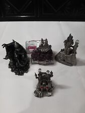 Vintage Lot of 4 Pewter Small Castle Figurines, Rawcliffe, Dragon, & Spoonliques picture