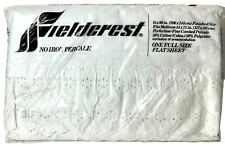 Fieldcrest No Iron Percale Full Flat Sheet Eyelet Lace Trim 81”x96” NEW picture