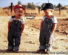You Been Farming Long?  Boys in Overalls - Farm Photo Print picture