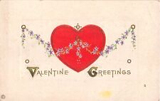Heart With Garland of Dainty Violets on Old Stecher Valentine's Day PC-Ser 512 C picture