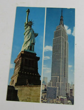 VTG Postcard Statue Of Liberty/Empire State Building New York picture