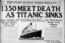 Titanic Sinks - Old Newspaper Headlines - 4 x 6 Photo Print picture