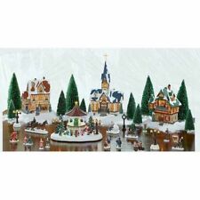 30 PIECE CHRISTMAS VILLAGE WITH LIGHTED GAZEBO *DISTRESSED PKG picture