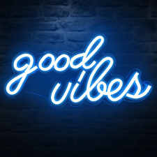 Good Vibes Neon Sign for Bedroom Good Vibes Neon Sign Wall Decor Powered by USB picture