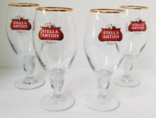 Set of 4 STELLA ARTOIS Beer Glass Gold Rim Logo 50cl Half Liter Litre picture
