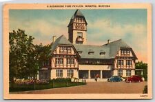 Postcard Winnipeg Manitoba Assiniboine Park Pavillion Vintage Posted Bradley Fam picture