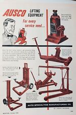Vintage 1960 Ausco Hydraulic Jack Print Ad Mobile Crane Lot of 3 picture