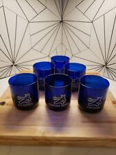 Set Of 6 Vintage Brunswick BRC Game/ Series Cobalt Blue Award Drinking Glasses picture