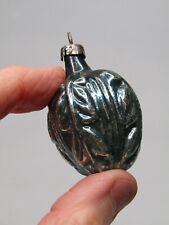 Antique VTG Blown Glass LEAF Embossed on Drop Christmas Mini Ornament Germany picture