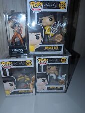 Bruce Lee Funko Signed Lot And Custom Insert And Boxes / Signed Fig Pin Also picture