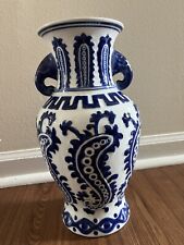 vintage porcelain vase blue/white 12’’ picture