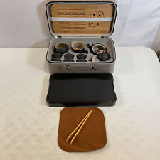ICHAG Black Grey Ceramic Portable Asian Tea Set With Leather Case 13 Pieces picture