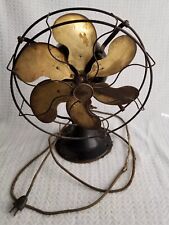 Circa 1919 6 Blade Brass Emerson Type 27666 Large Oscillating Desk Fan UNTESTED picture