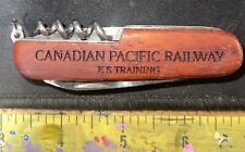 Vintage Rare Canadian Pacific Railway Wood Handle Utility Knife picture