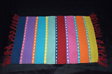 Vintage UNBRANDED Woven  Stripe Placemat  100% Cotton Set of 6 Unused picture