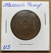 One Penny Triple Tau Masonic Token (B713) picture