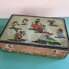 Vintage 1930s Snow White Handmade Hand Painted Wooden Box Folk Art Disney 1940s picture