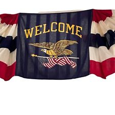 Patriotic Bunting Vintage Welcome 9' x 3' Banner Eagle Flag USA picture