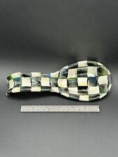 McKenzie Childs Courtly Check Enameled Metal Spoon Rest Black & White picture