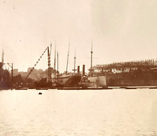 WW1 JAPANESE NAVY CRUISER CHITOSE CONSTRUCTION in SAN FRANCISCO 1898 PHOTO picture